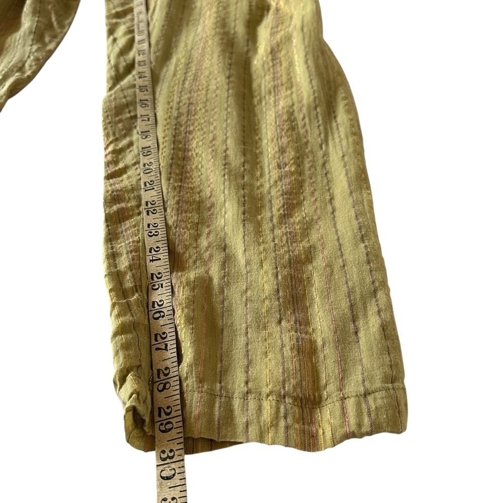 MANOUSH PAPER BAG HIGH WAIST COTTON LUREX THREADED PANTS SIZE 4 - Picture 12 of 14